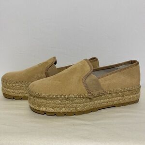 Circus by Sam Edelman Suede Espadrilles 6 Platform Tan Shoes Slip On Womens